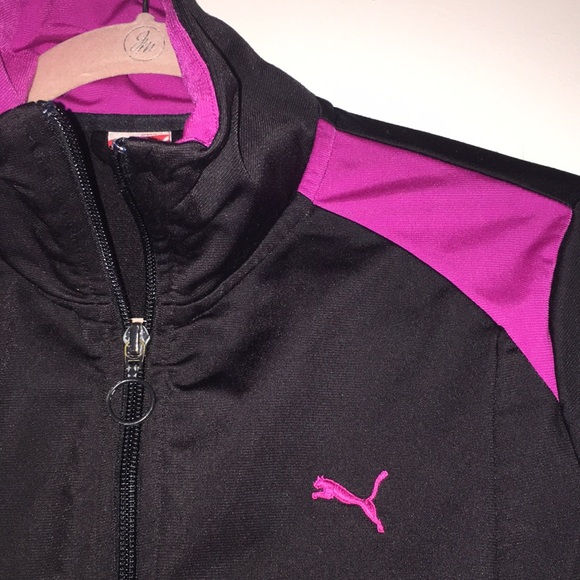PUMA black/fuchsia color block track jacket - Picture 2 of 7